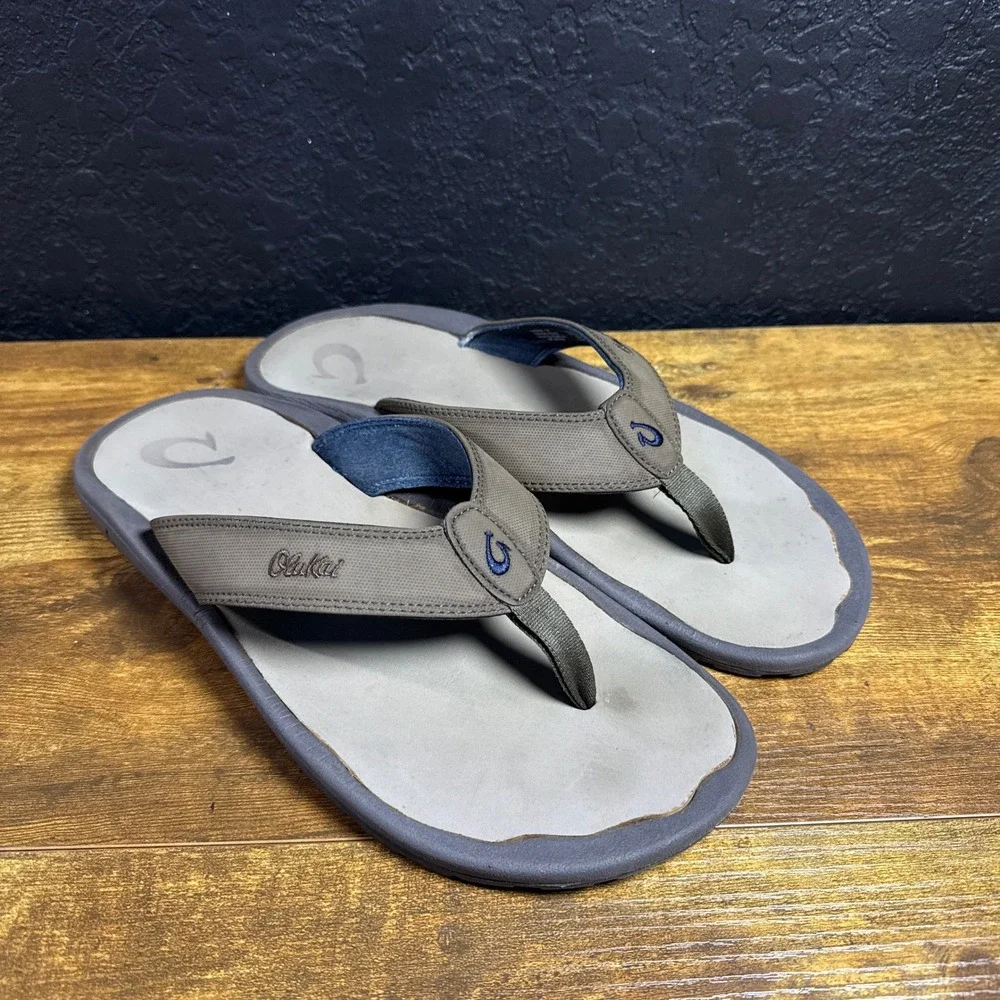 Olukai Ohana 10110A-6Z10 Dark Java Synthetic Flip Flop Sandals Mens 13 EUR 46